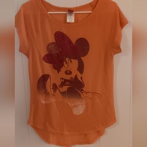 Disney Orange Minnie Mouse Short Sleeve Tee